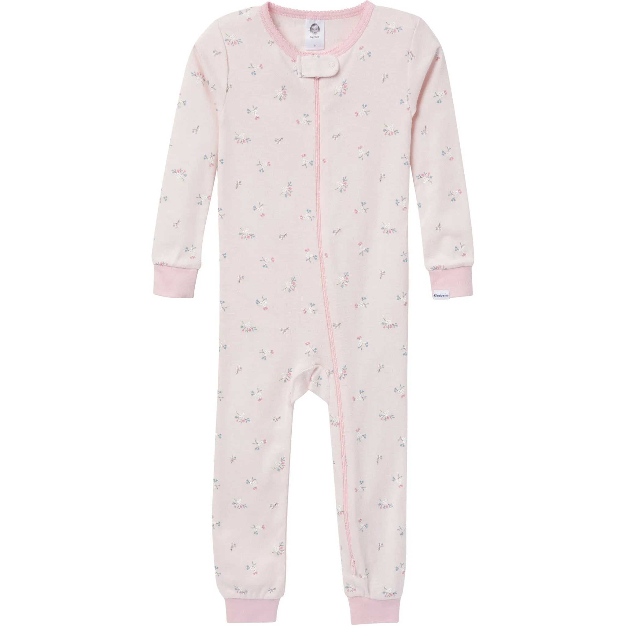 3-Pack Baby & Toddler Girls Woodland Floral Snug Fit Footless Pajamas