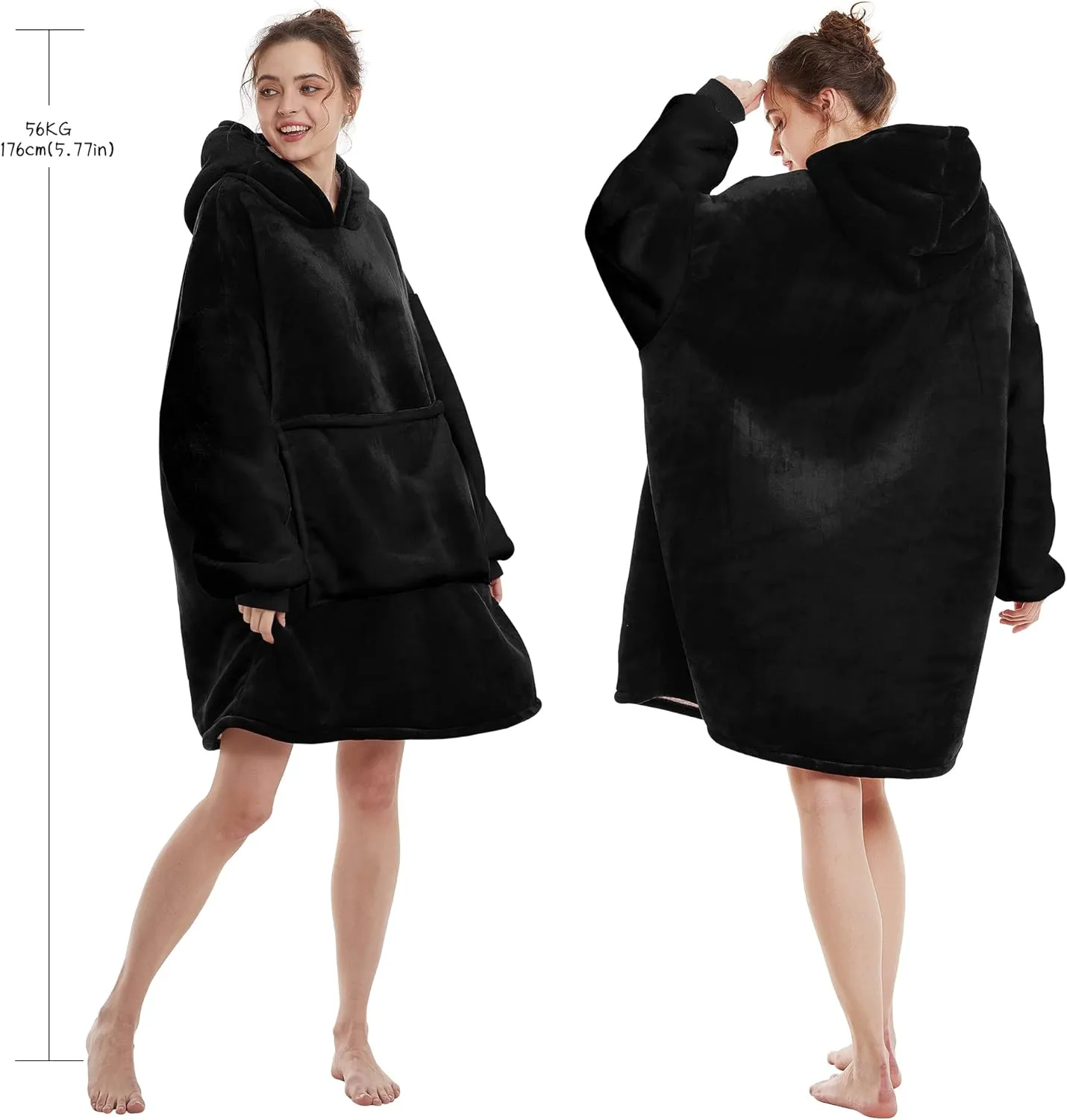Aemilas Wearable Blanket Hoodie - Warm Sherpa Blanket Sweatshirt as Gifts for Adult Women Mom Men, One Size Fits All