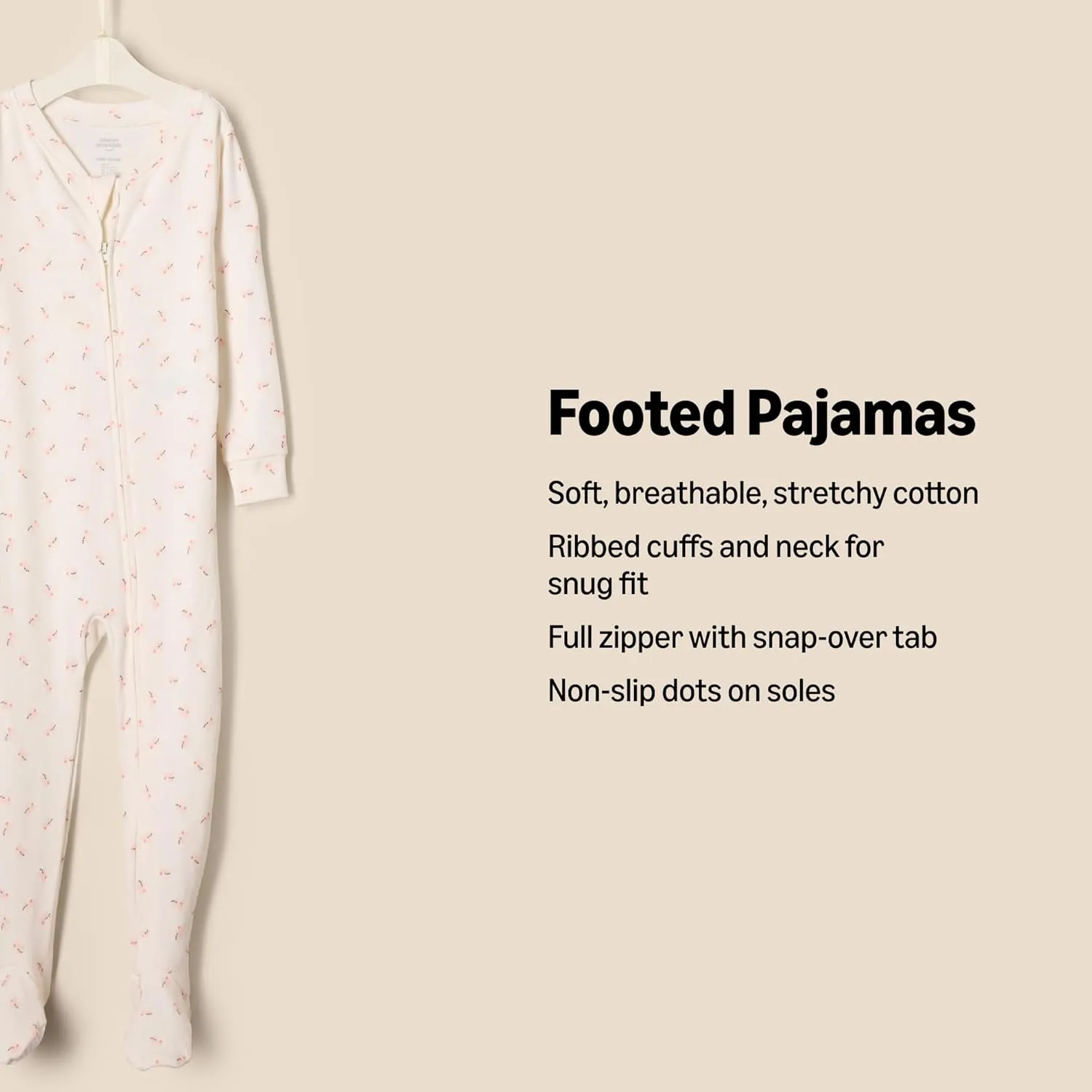 Amazon Essentials x Sofia Grainge Unisex Toddlers and Babies' Snug-Fit Cotton Footed Pajamas, Pack of 2