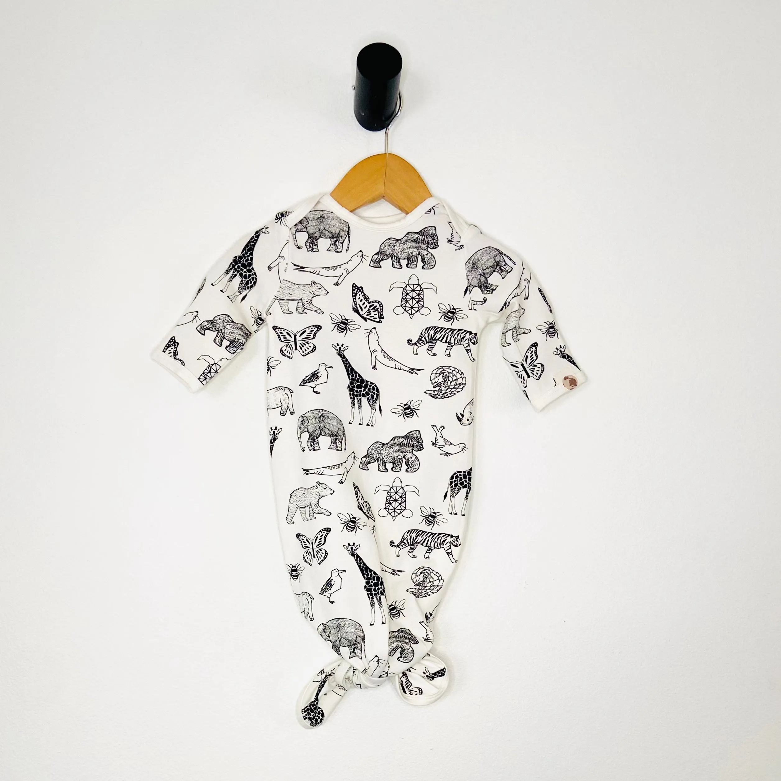 Animal kingdom printed gown in sustainable fabric