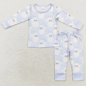 Baby Boys Pajamas Christmas Blue Santa Bamboo Pajamas Sibling Sets BLP0685 GLP1534