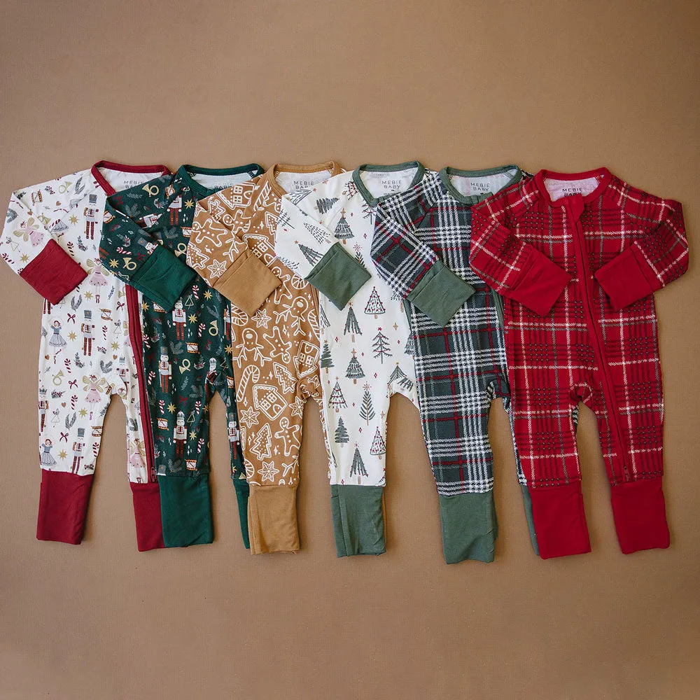 Bamboo Zipper Pajama - Green Plaid