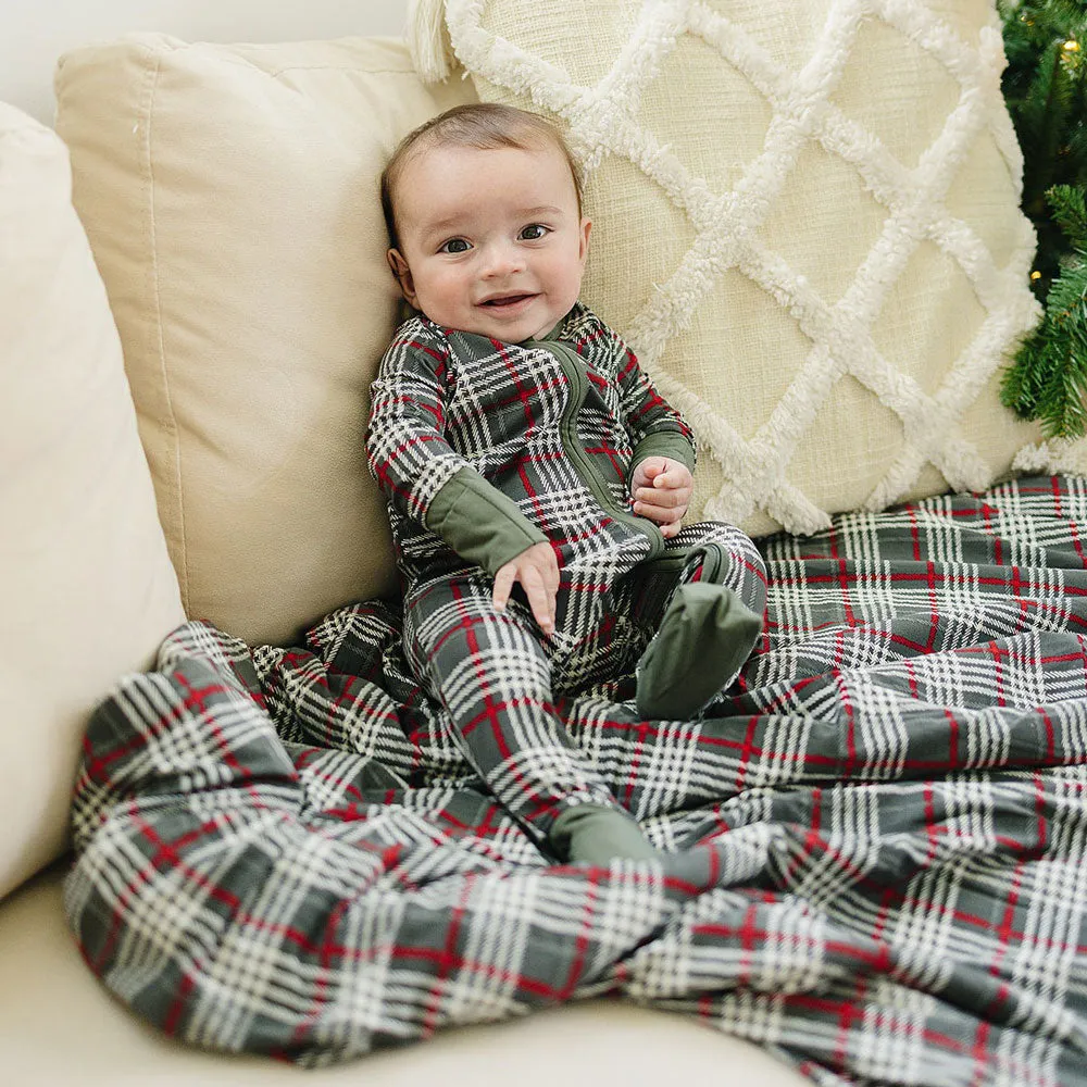 Bamboo Zipper Pajama - Green Plaid