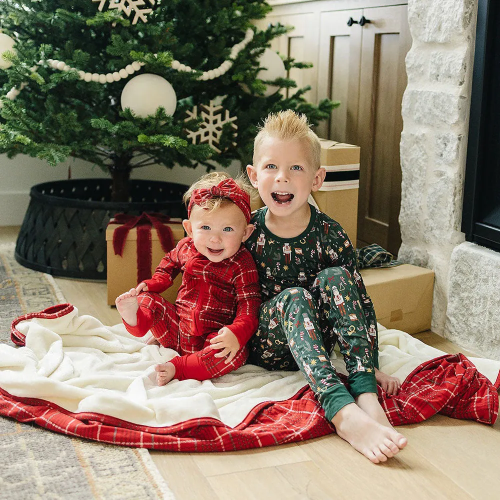 Bamboo Zipper Pajama - Red Plaid