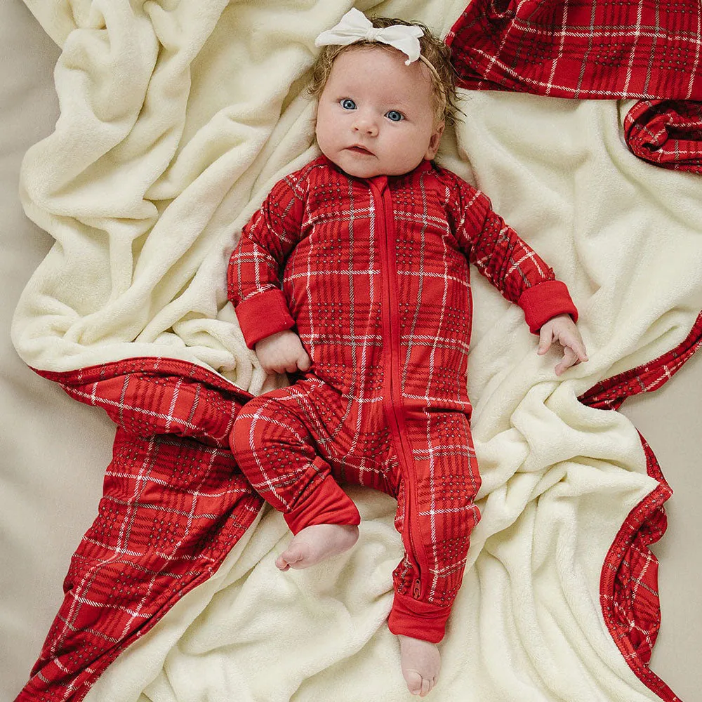 Bamboo Zipper Pajama - Red Plaid