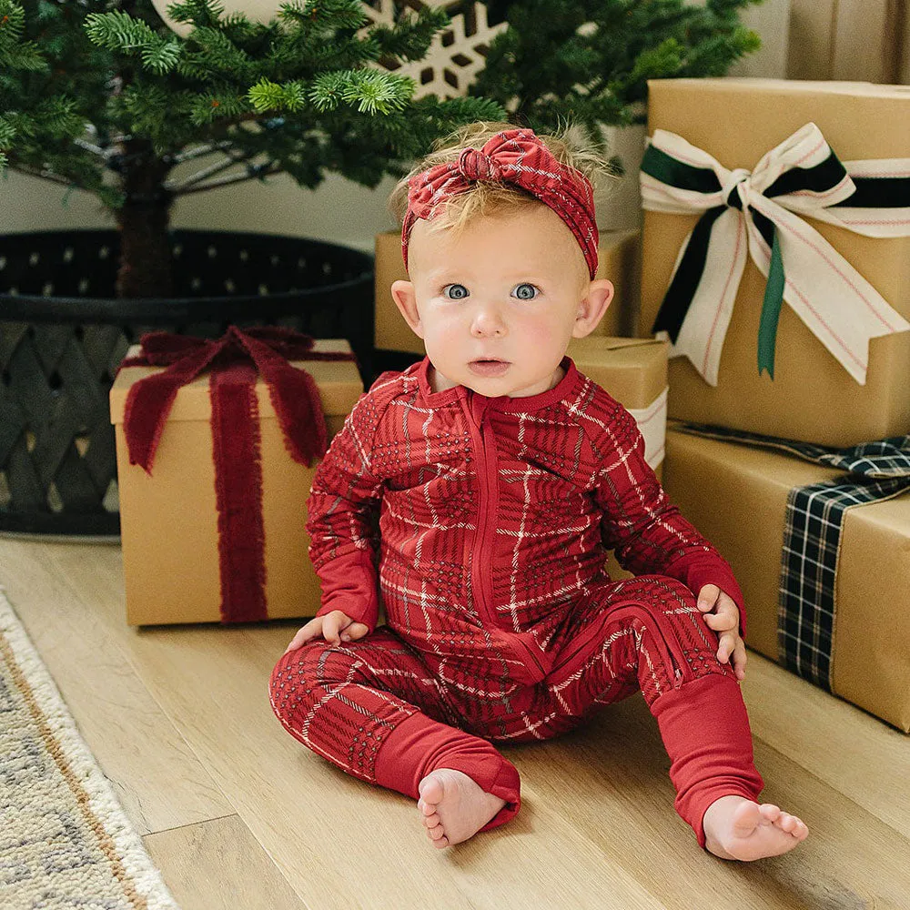 Bamboo Zipper Pajama - Red Plaid