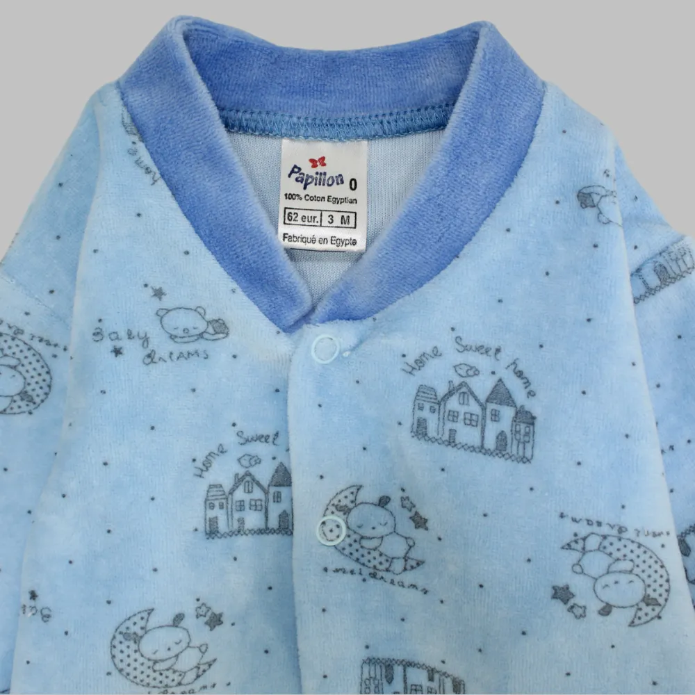 Bear & House Long-Sleeved Baby Footie