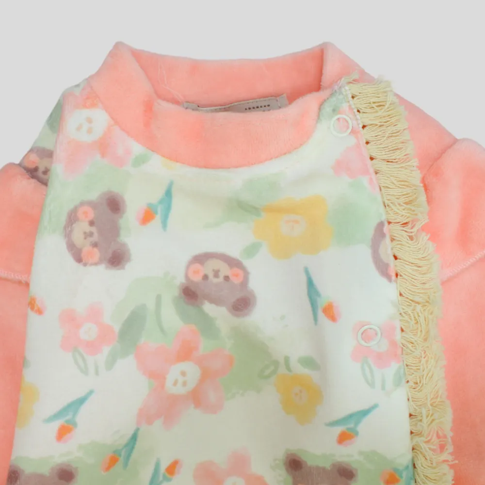 Bear Heads Long-Sleeved Baby Footie
