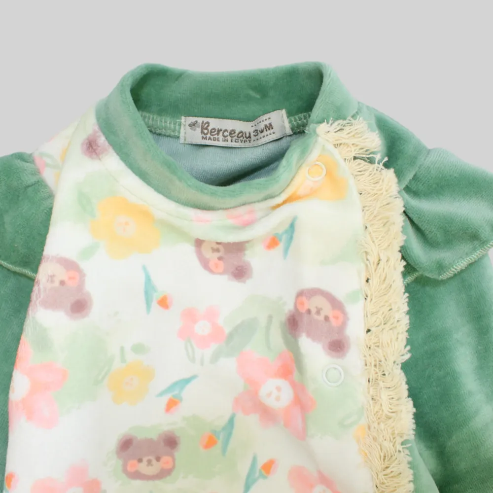 Bear Heads Long-Sleeved Baby Footie
