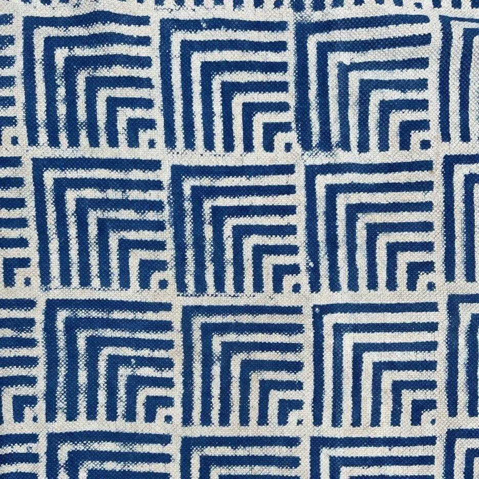 Block Printed Indigo Rug