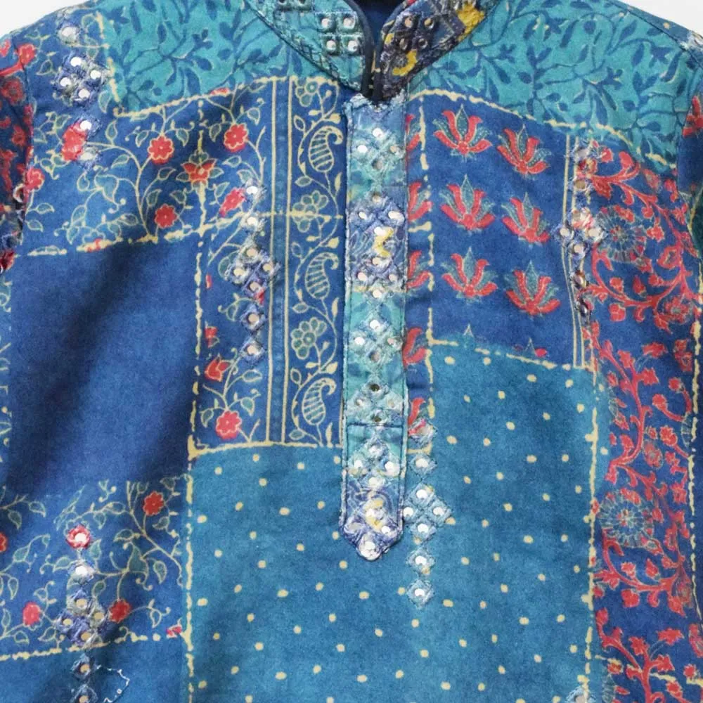Blue Sequins Embroidered Kurta With Pajama