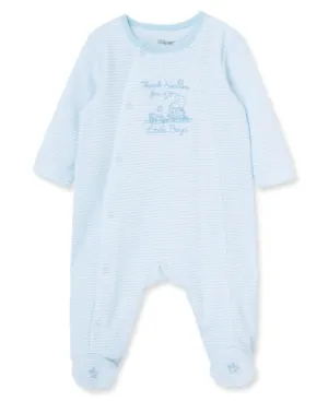 Blue Thank Heaven For Little Boys Footie