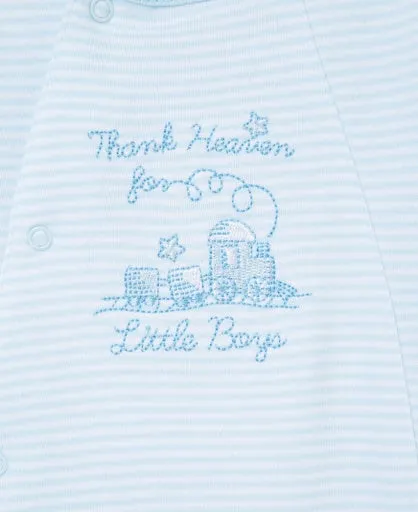 Blue Thank Heaven For Little Boys Footie