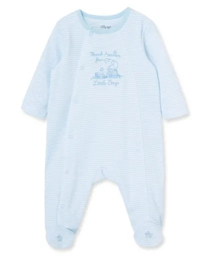 Blue Thank Heaven For Little Boys Footie