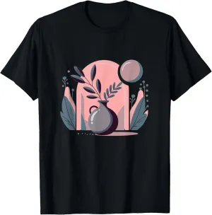 Boho Minimalist Pink art- Botanical graphic T-Shirt