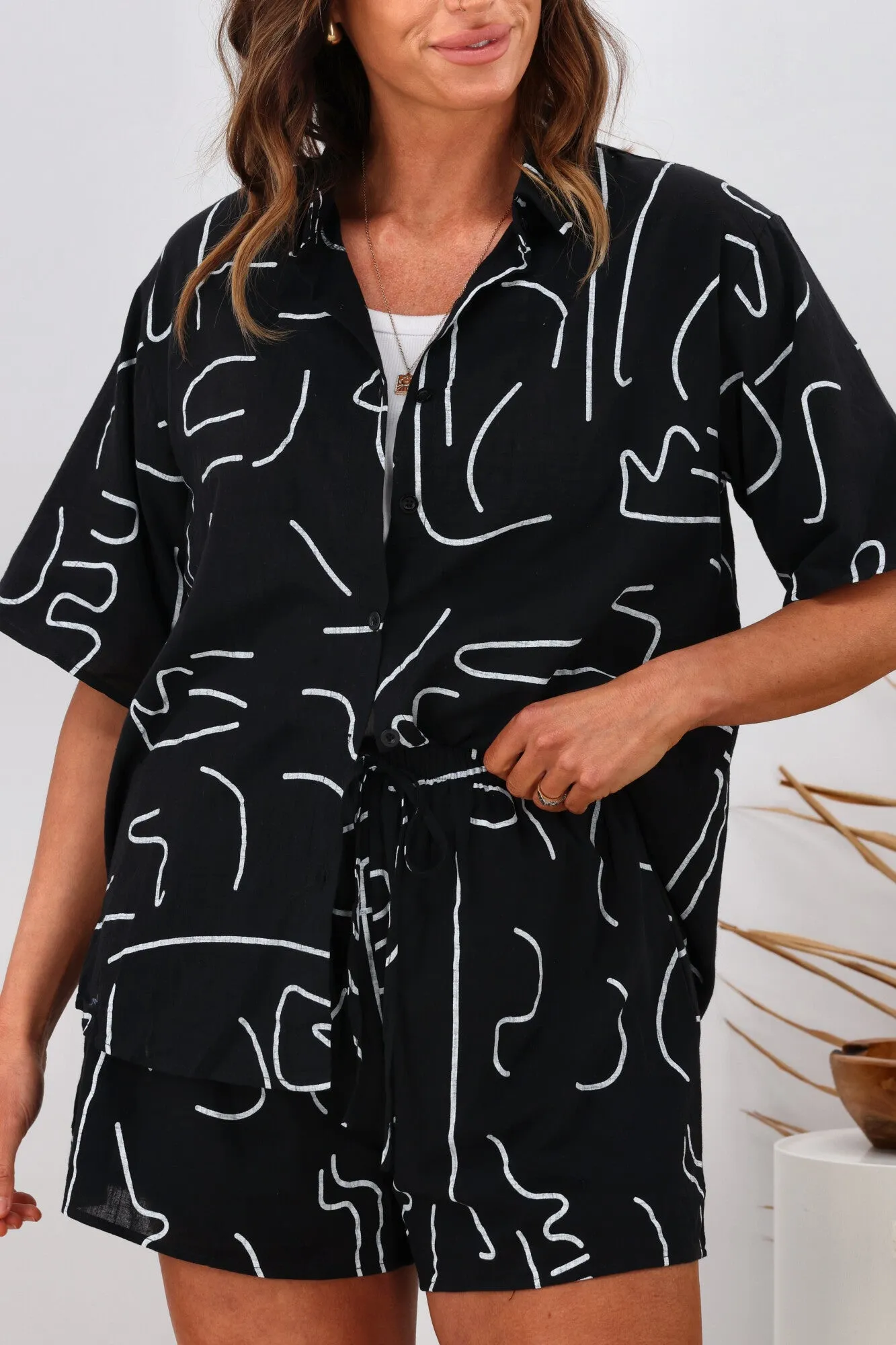 By Frankie Island Time Top and Short Set Black