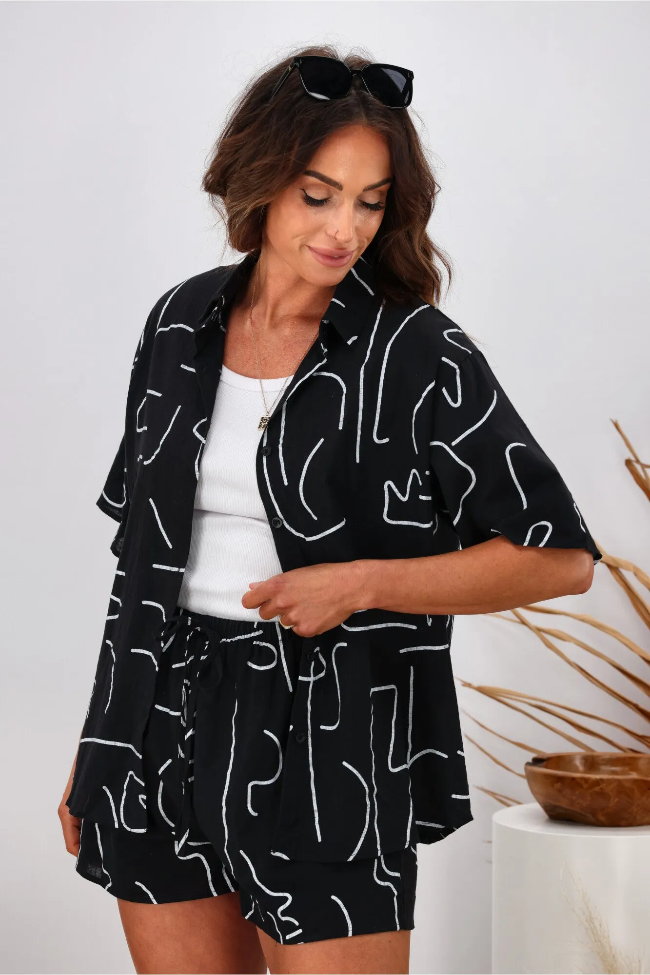By Frankie Island Time Top and Short Set Black