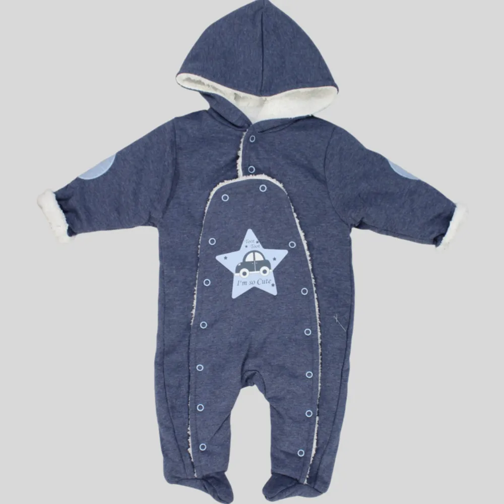Car In A Star Long-Sleeved Baby Footie