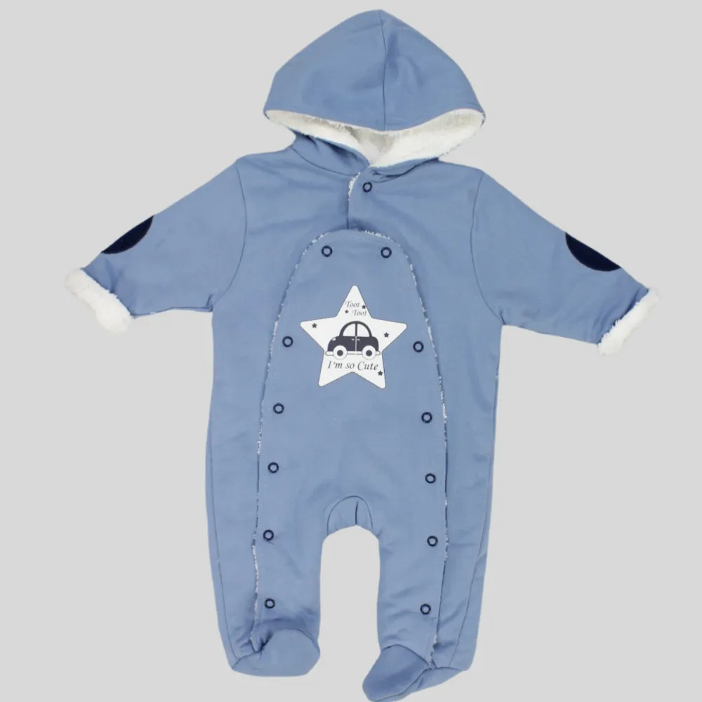 Car In A Star Long-Sleeved Baby Footie