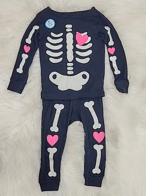 Carters Girls Sleep Bottoms Print Pajama Set, Size 24 Months