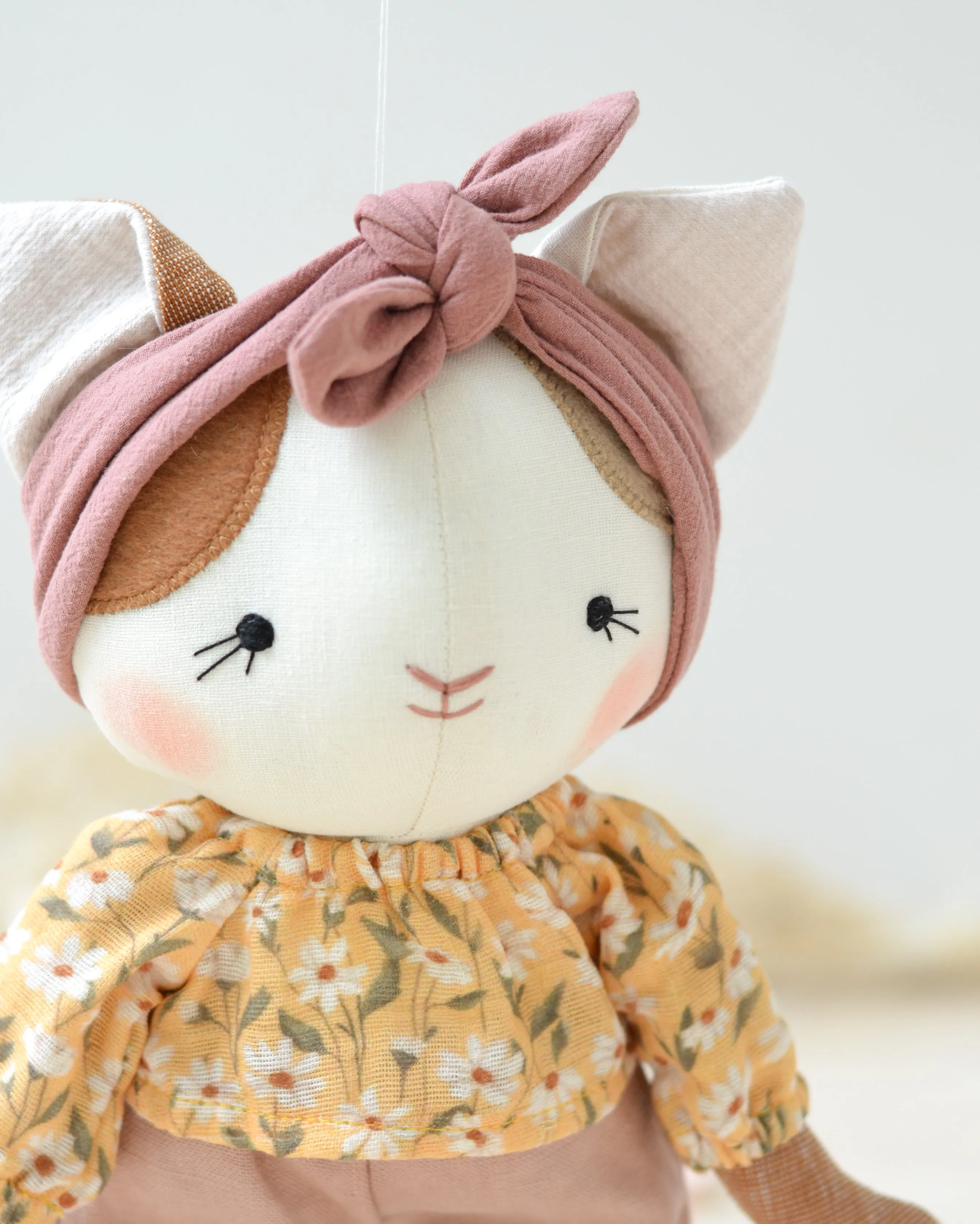 Cat Soft Toy Lucie Floral Shirt