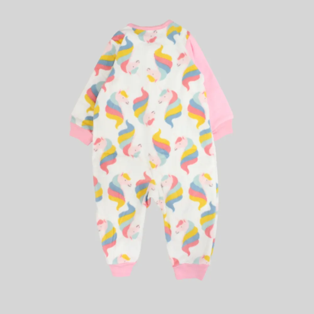 Colorful Unicorns Long-Sleeved Footless Onesie