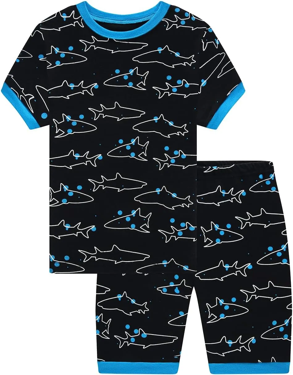 Cotton Pajamas Boys Summer Shorts Sets Toddler Boys Pjs Kids Sleepwear 18Months-12Years