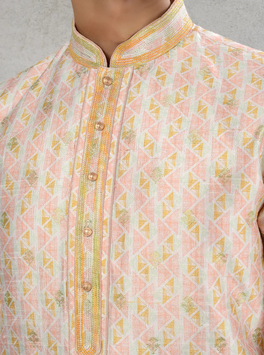 Cream Multi Kurta Pajama | TULA