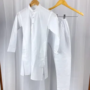 DARSH - Plain White Boys Kurta Pajama