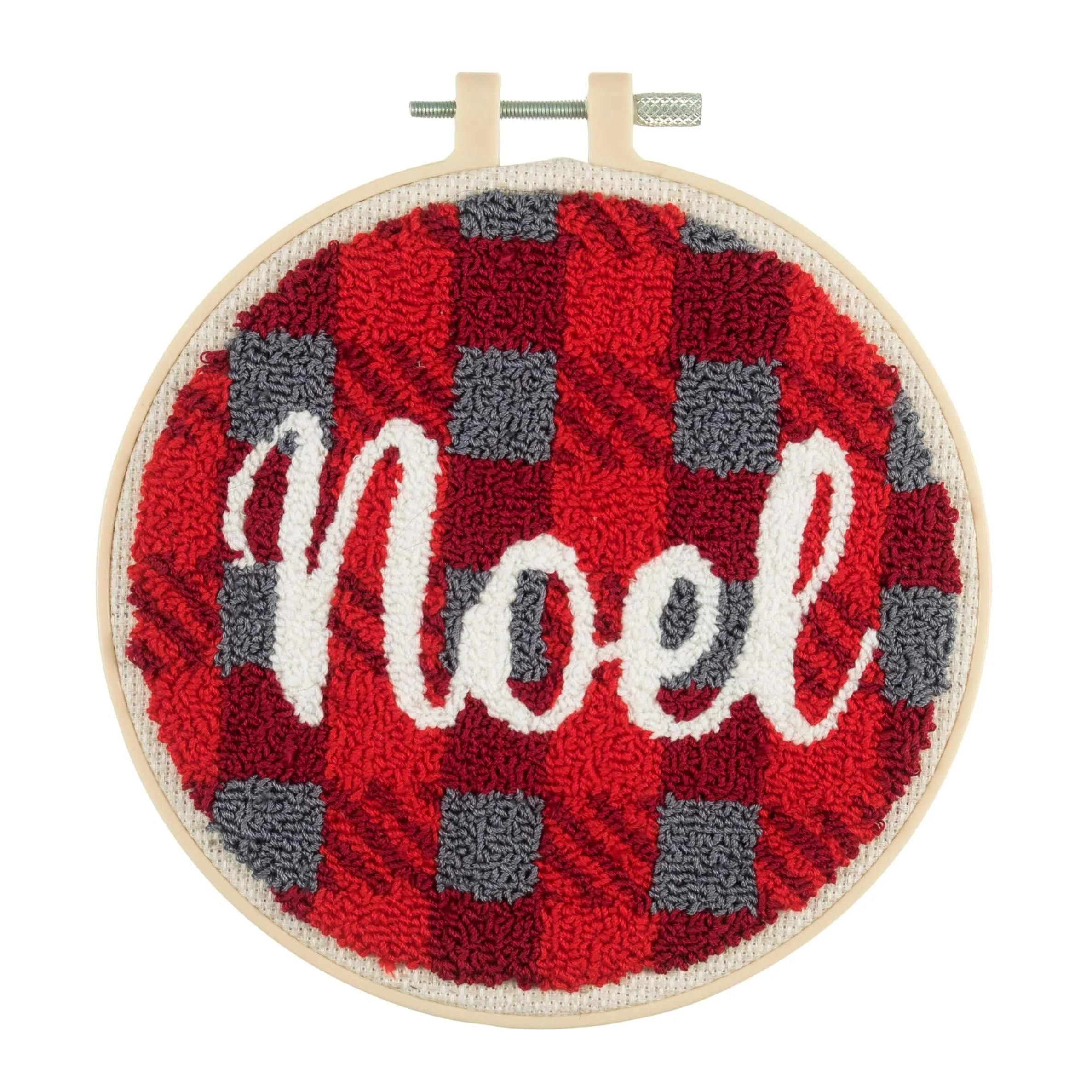 Embroidered Punch Needle Kit: Floss and Hoop - NOEL SCRIPT