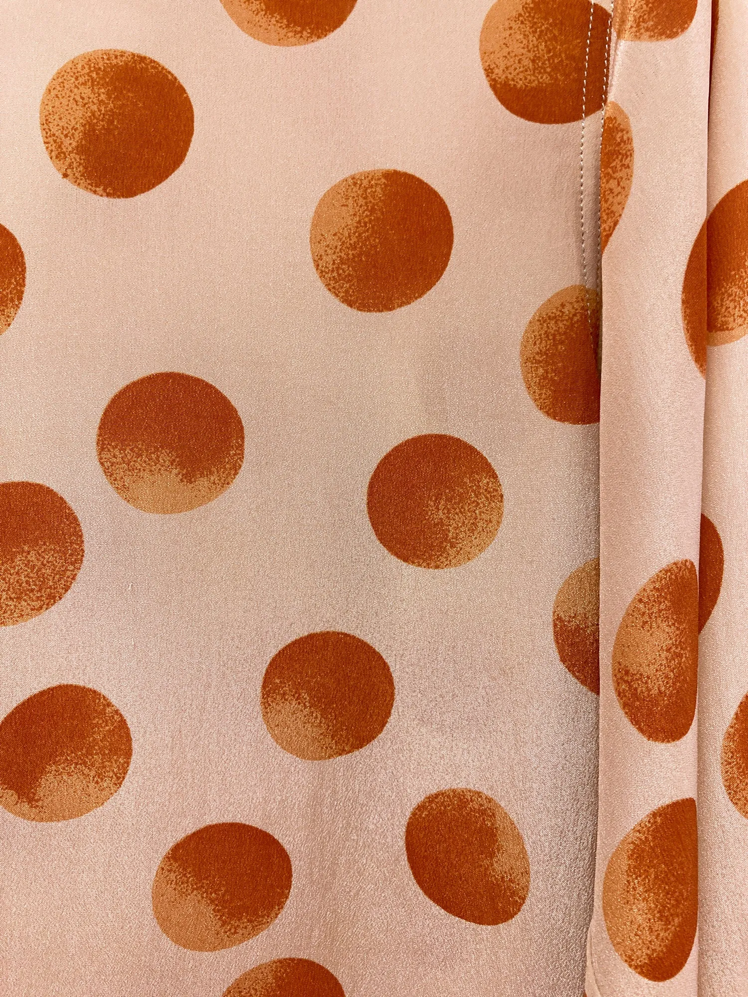 Emporio Armani 1990s beige silk acetate shirt with orange or spot print - 40