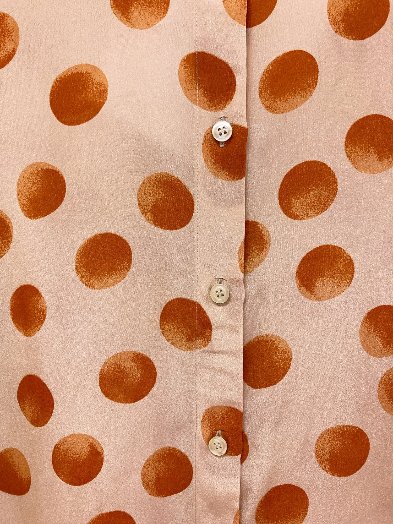 Emporio Armani 1990s beige silk acetate shirt with orange or spot print - 40