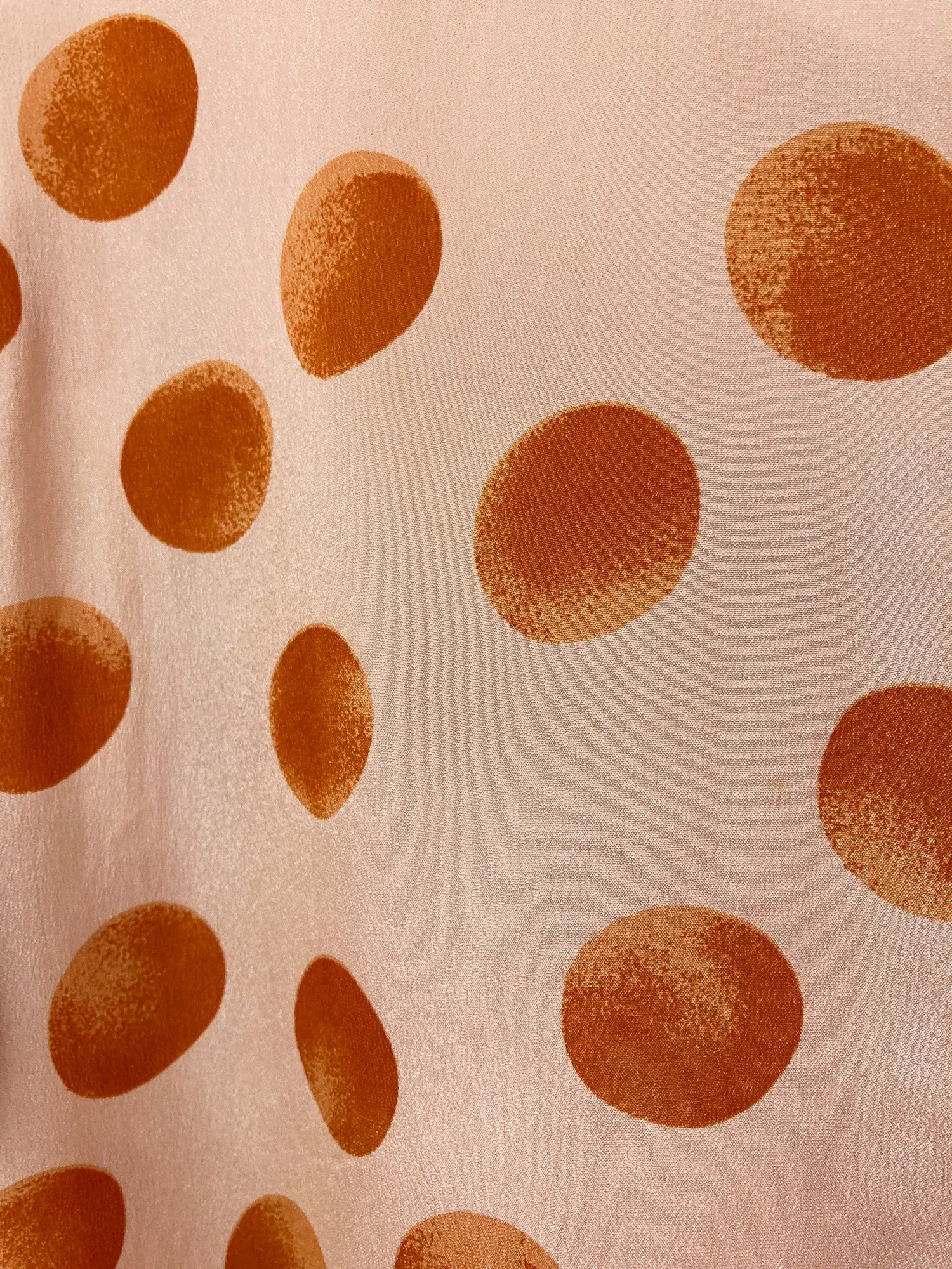 Emporio Armani 1990s beige silk acetate shirt with orange or spot print - 40