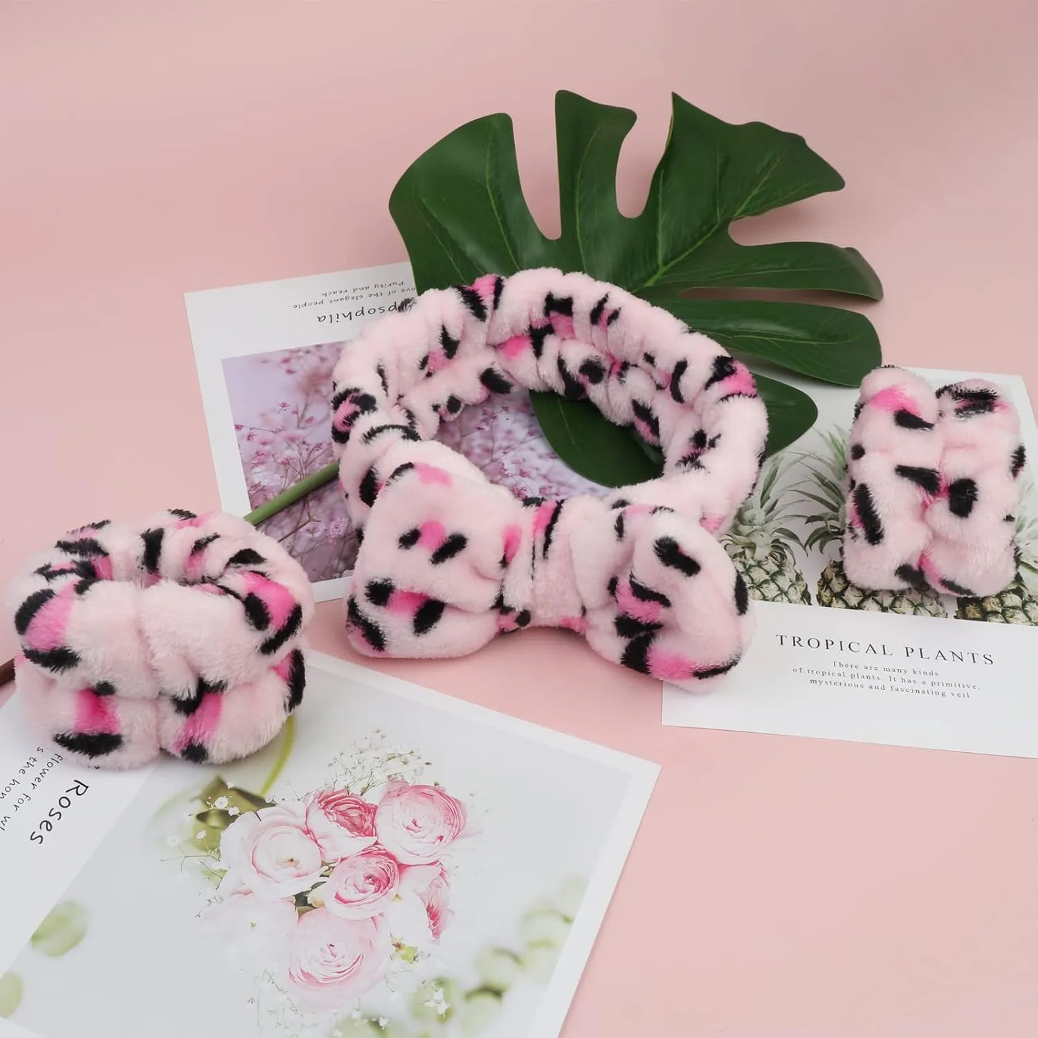 Face Wash Headband & Wrist Bands 3 Pack - Soft Fleece Spa Headbands for Face Washing & Makeup