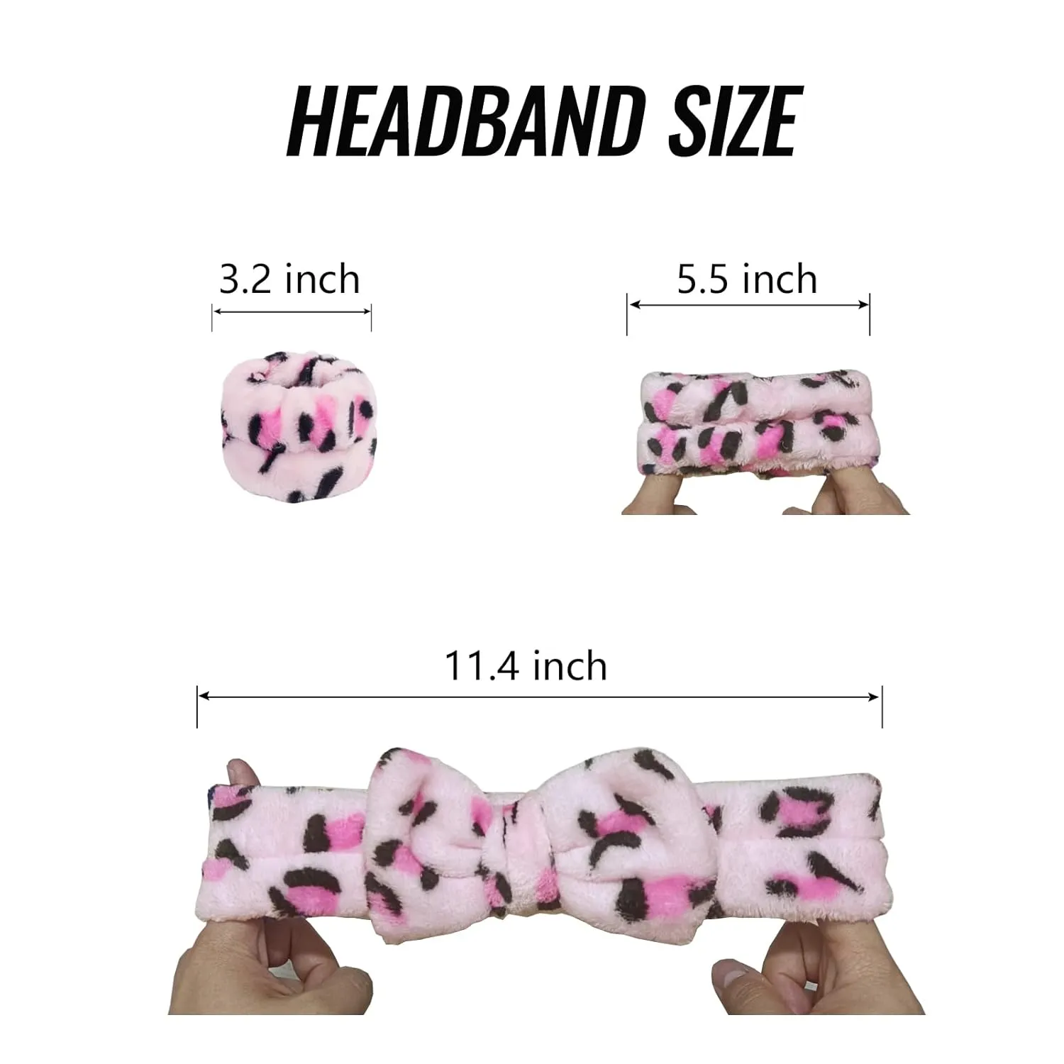 Face Wash Headband & Wrist Bands 3 Pack - Soft Fleece Spa Headbands for Face Washing & Makeup