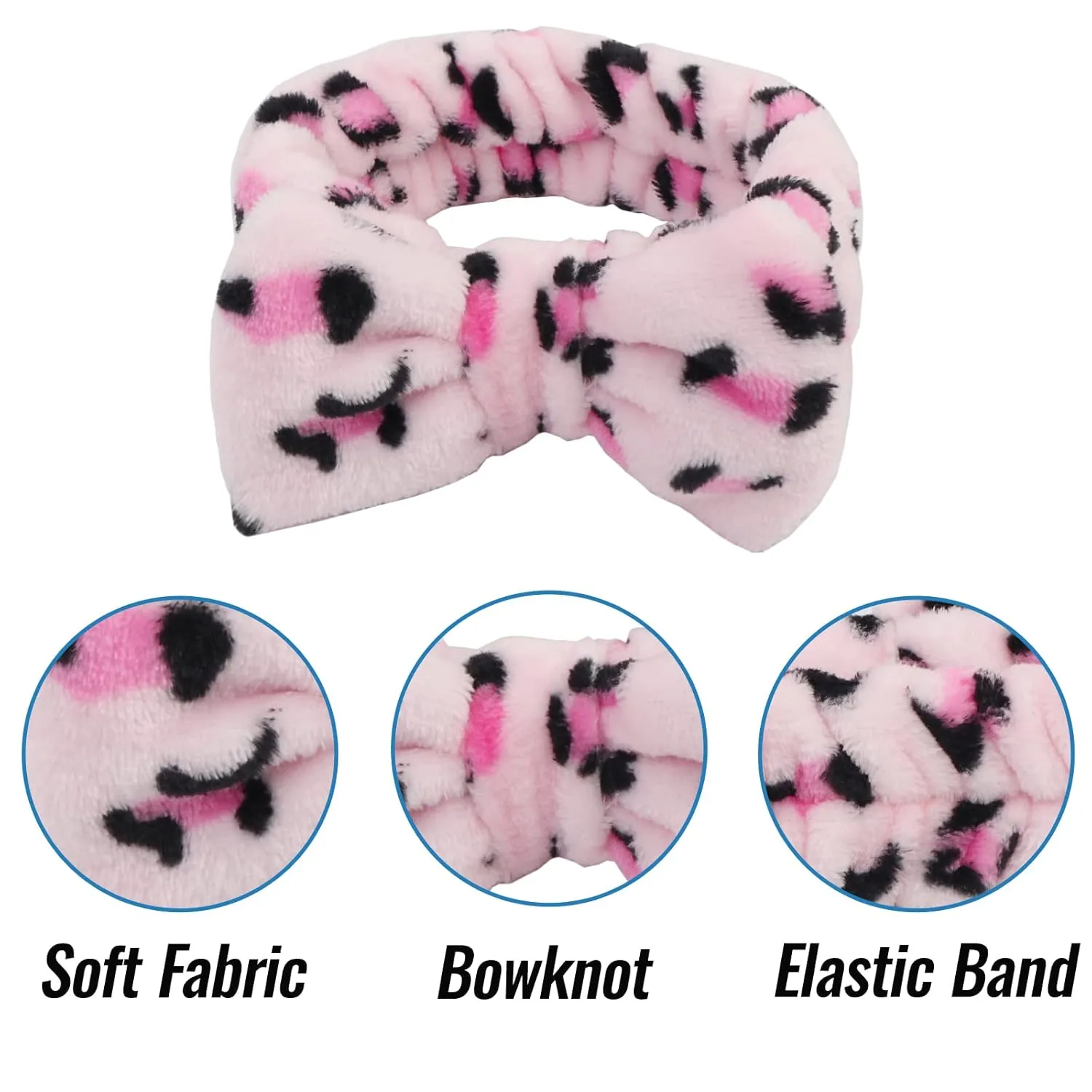 Face Wash Headband & Wrist Bands 3 Pack - Soft Fleece Spa Headbands for Face Washing & Makeup