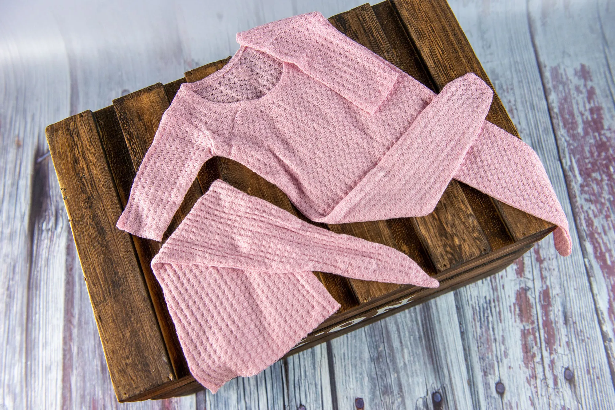 Footed Pajamas - Perforated - Dusty Pink