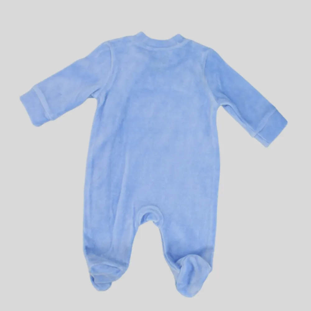 Foxy Light Blue Long-Sleeved Baby Footie