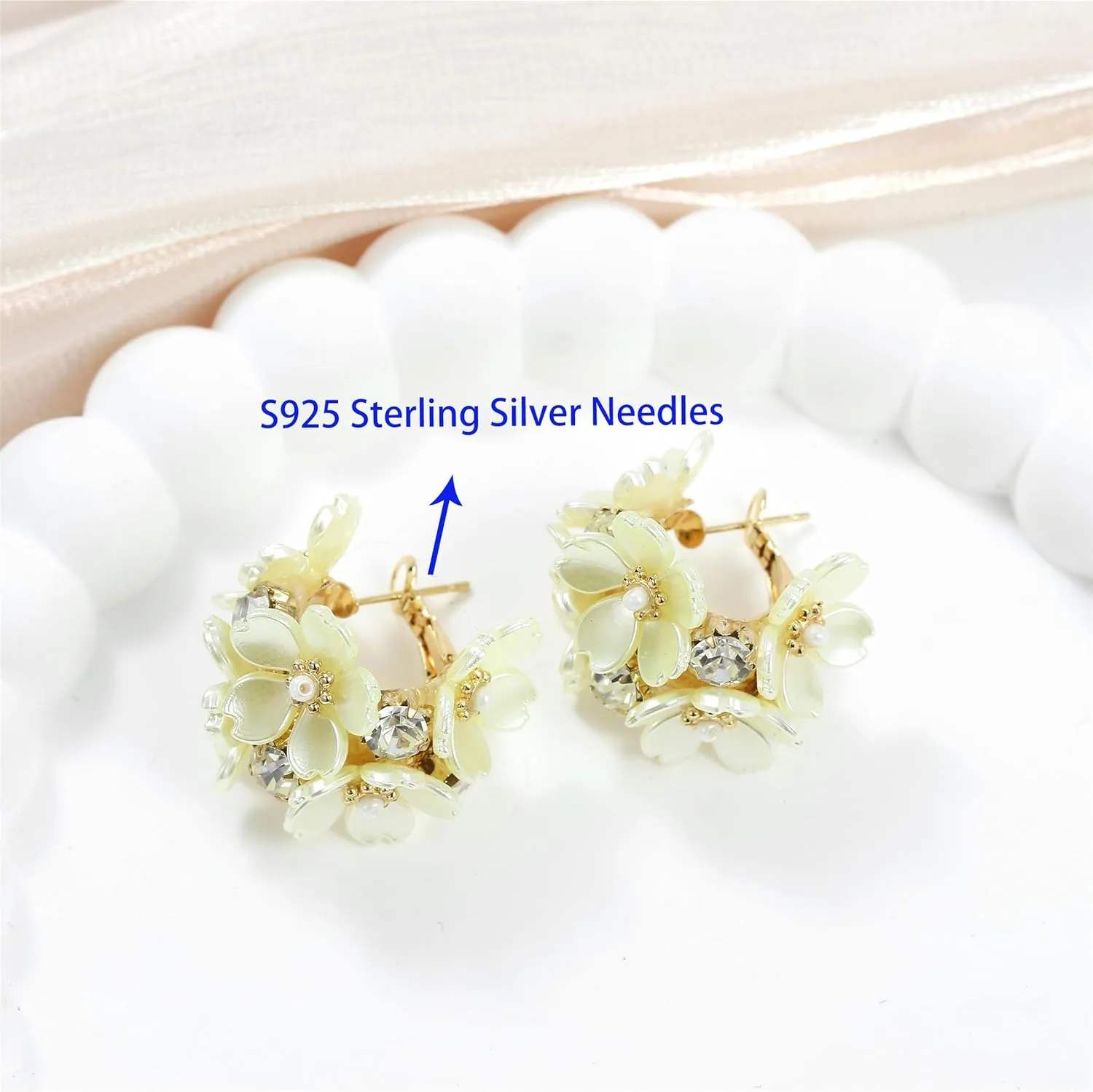 Gold Statement Leaf Rhinestone Stud Earrings, Gold Flower Filigree Dangles, Pink/Purple/Yellow Flower Acrylic Earrings