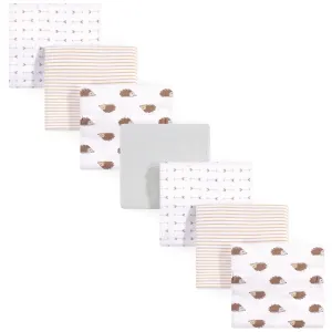 Hudson Baby Cotton Flannel Receiving Blankets Bundle, Hedgehog