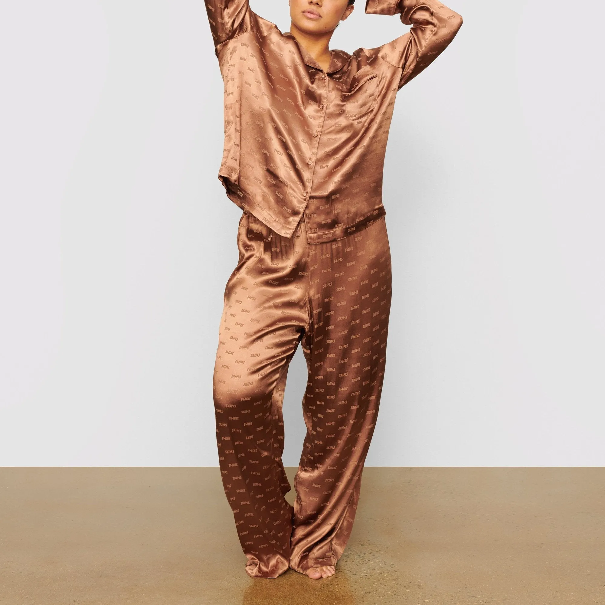 JACQUARD BUTTON UP SLEEP TOP | JASPER