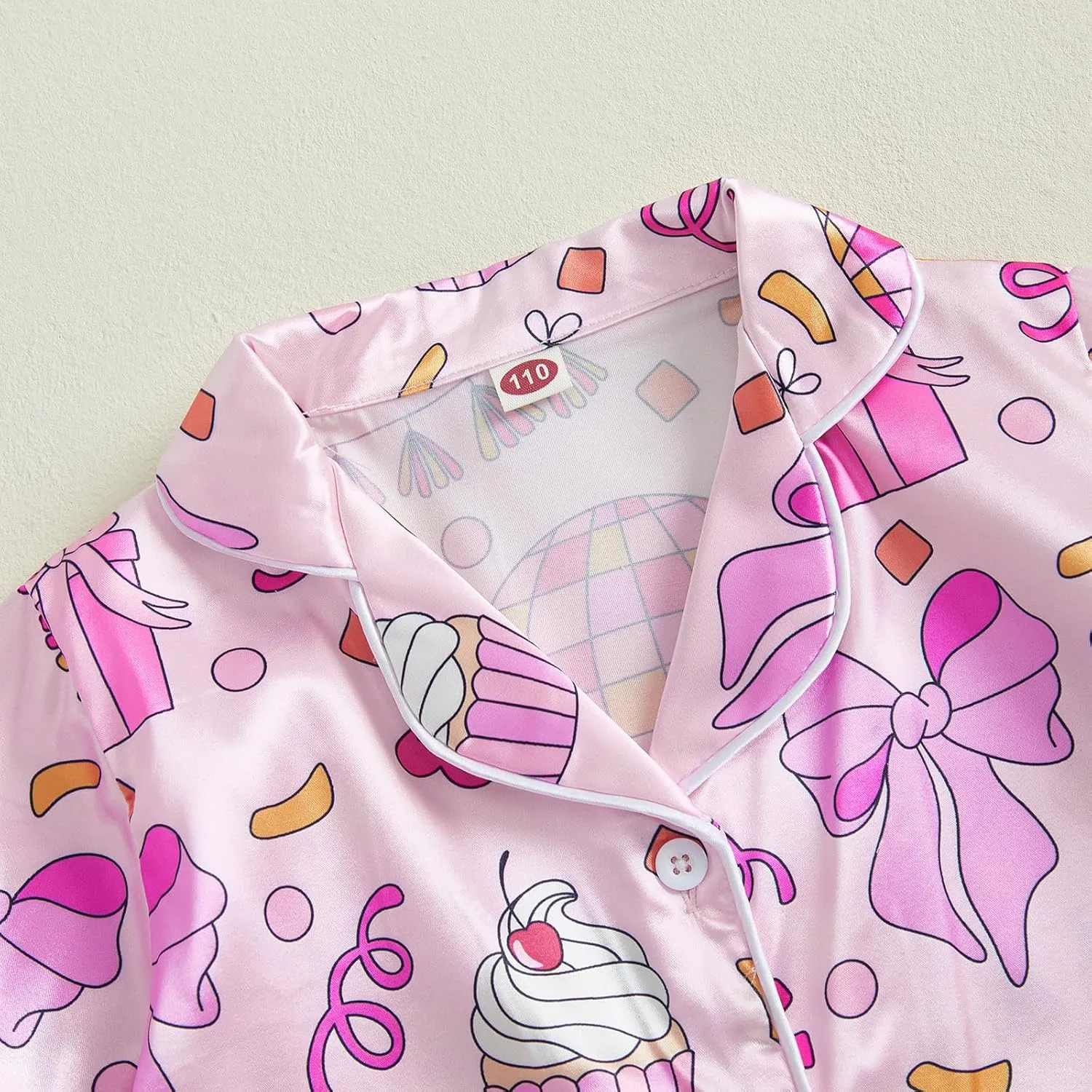 Kuriozud Birthday Girl Pajamas Silk Stain Pjs Shirt Tops Shorts 2Piece Set Birthday Toddler Kids Little Girl Nightgown Gift