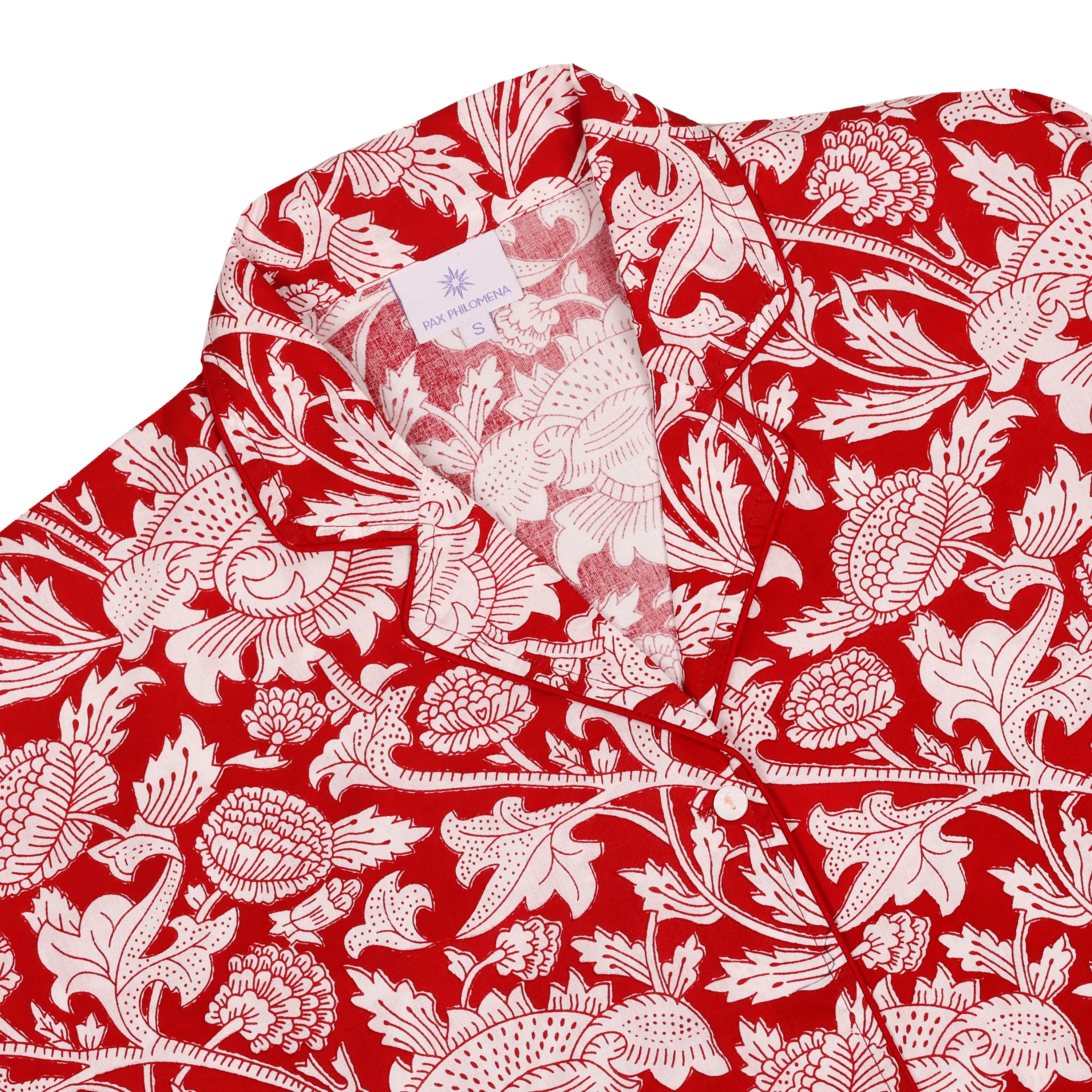 Laura Red Floral Cotton Pajamas Long Sleeve AVAILABLE IN XXL ONLY FINAL SALE