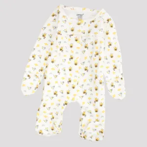 Little Bees Long-Sleeved Baby Footie