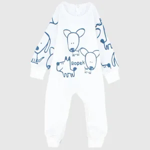 Little Puppies Long-Sleeved Footless Onesie