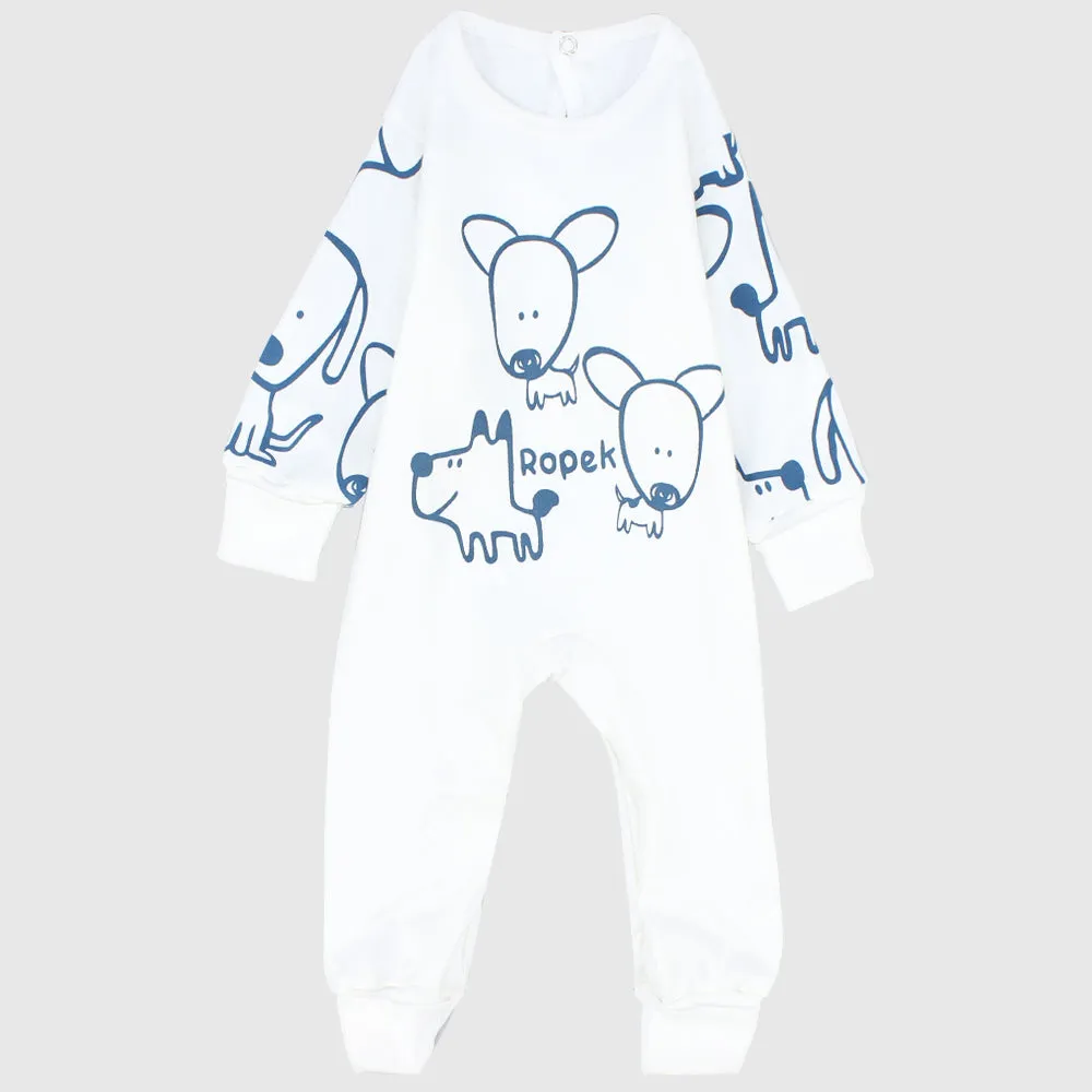 Little Puppies Long-Sleeved Footless Onesie