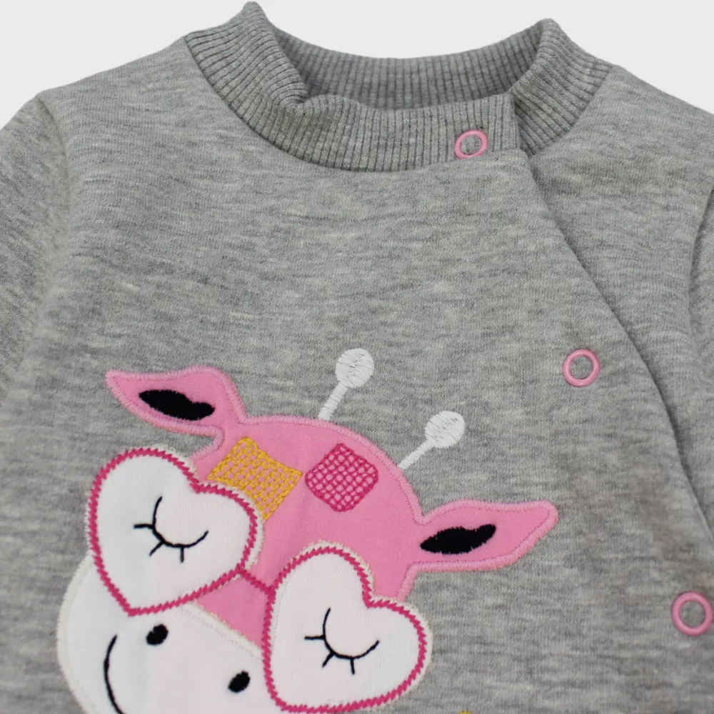 Lovely Giraffe Long-Sleeved Baby Footie