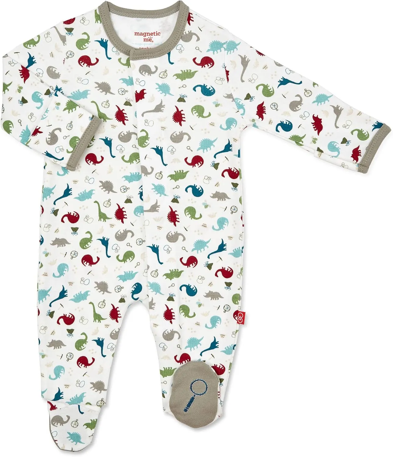 Magnetic Me Footie Pajamas - 100% Organic Cotton Baby Pajamas - Quick Magnetic Fastener Sleeper for Baby Boy and Girl