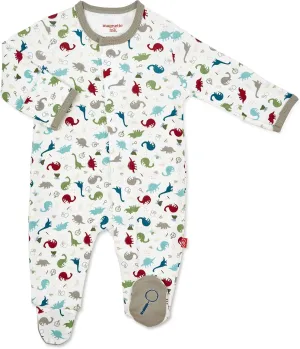 Magnetic Me Footie Pajamas - 100% Organic Cotton Baby Pajamas - Quick Magnetic Fastener Sleeper for Baby Boy and Girl