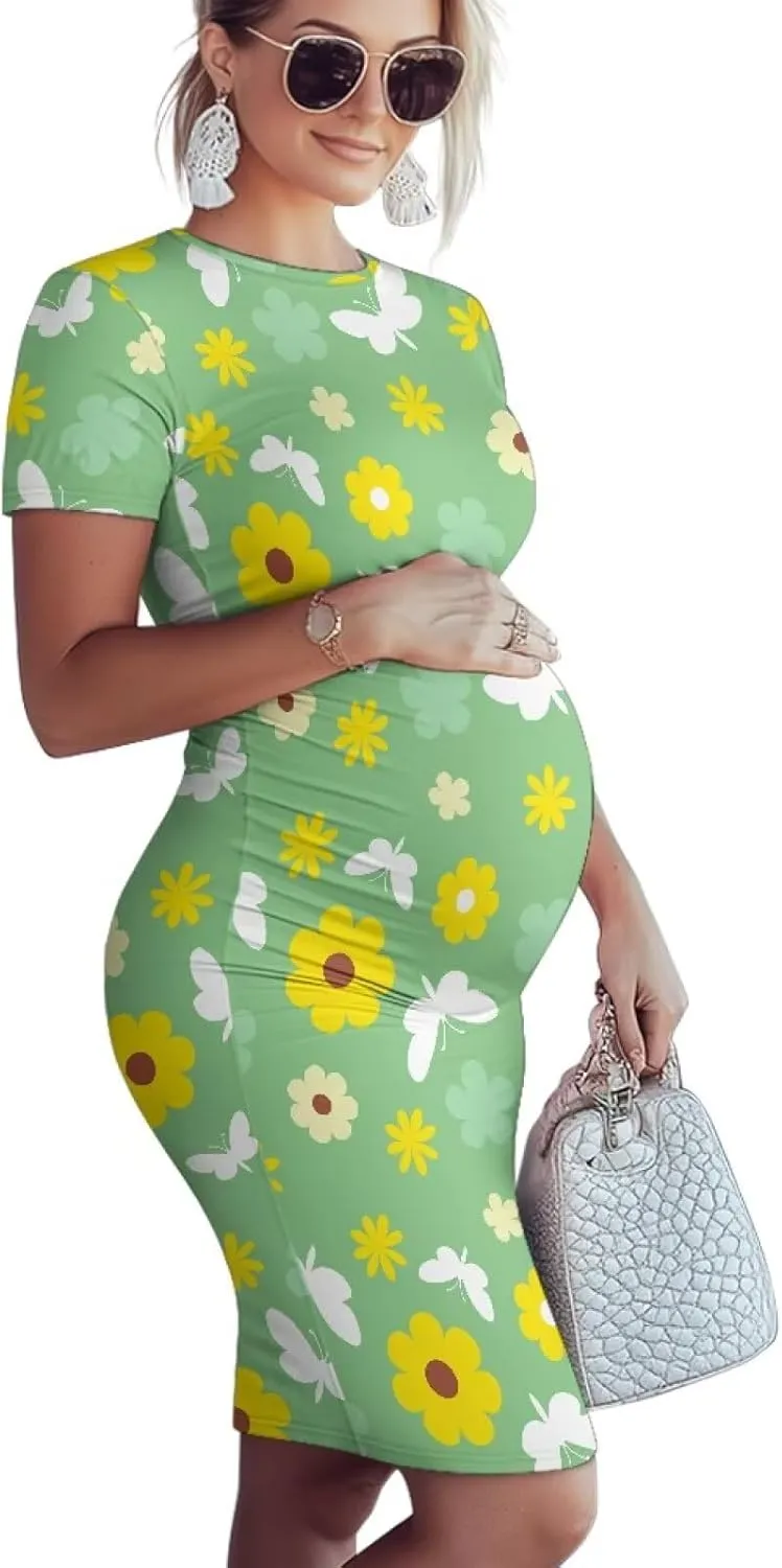 Maternity Dresses for Women,Women's Pregnancy Dress for Photoshoot,Short Sleeve Shirt Dress,Maternity Essentials